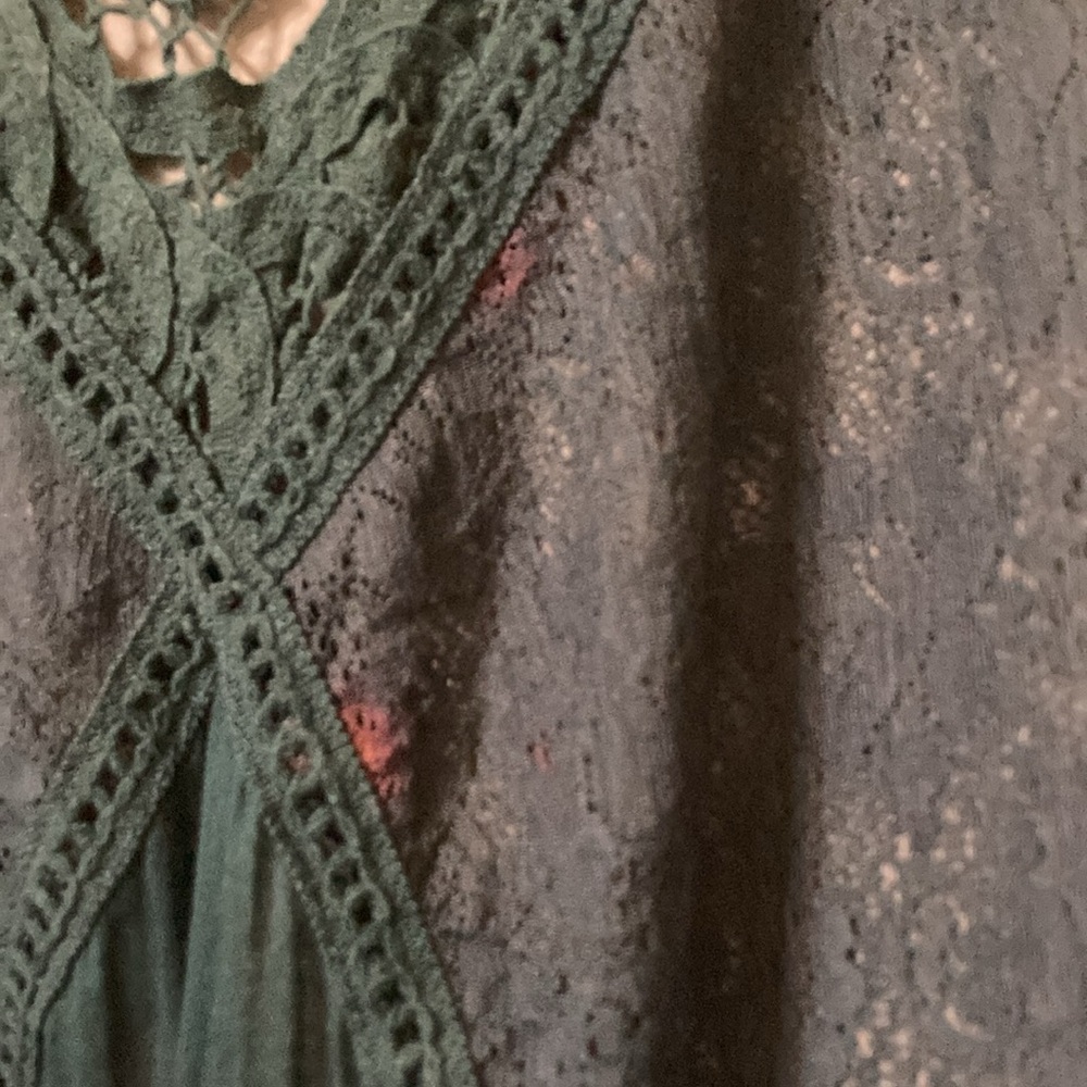 Free People Teal Lace Detail Dress - Picture 5 of 10